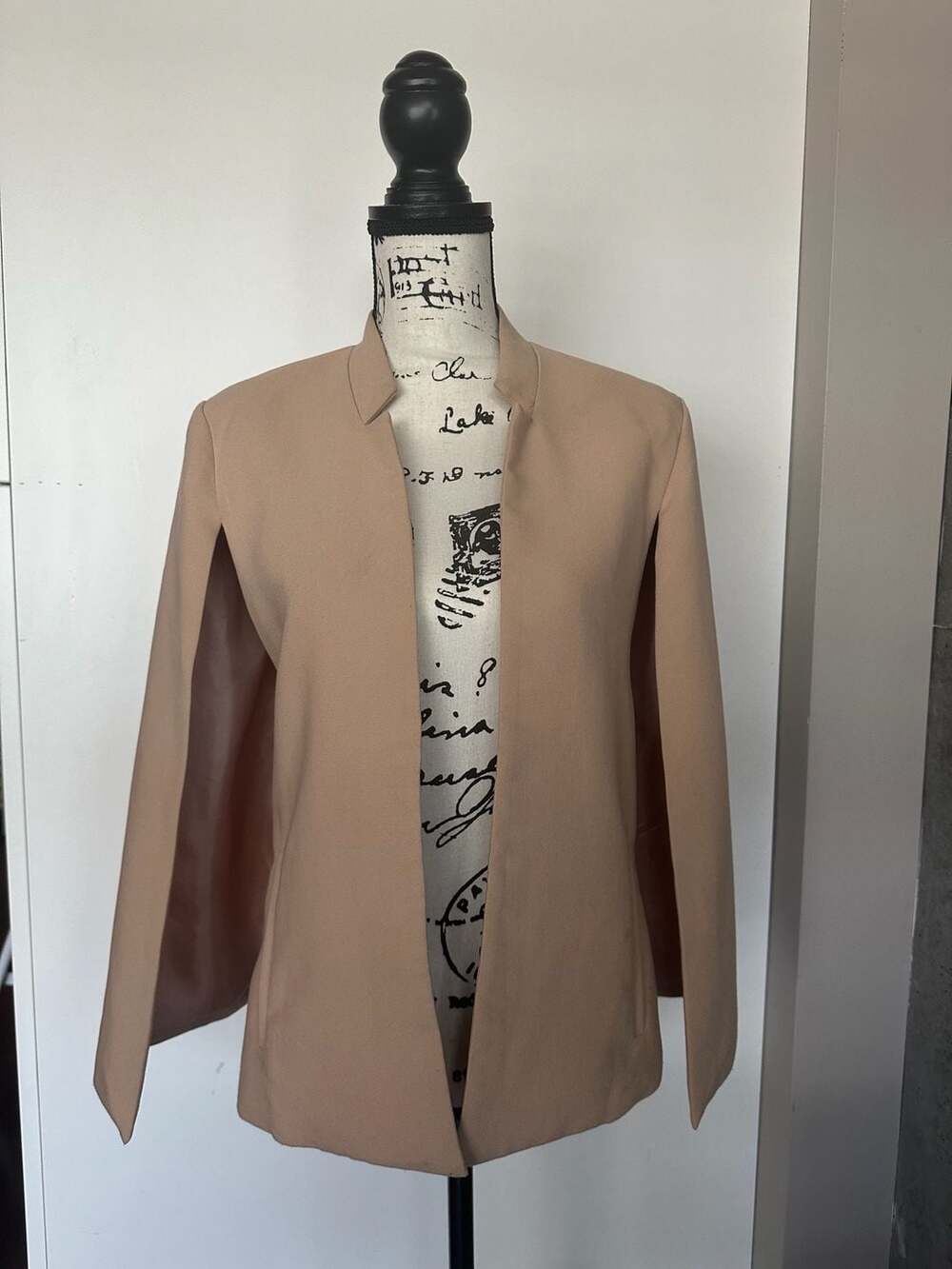 Alexander + David Open Front Cape Sleeve Blazer Jacket